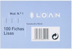 PACK/100 FICHAS LISAS Nº1 6,5X9,5CM LOAN