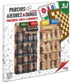 TAULER PARCHIS AJEDREZ I DAMAS AMB ACCESSORIS 40X40CM