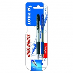 BLISTER 2 BOLIGRAFOS SUPER GRIP RETRACTIL NEGRO Y AZUL