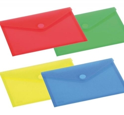 PACK/10 CAPA ENVELOPE A5 FECHO VELCRO PP VERMELHO (180X250)