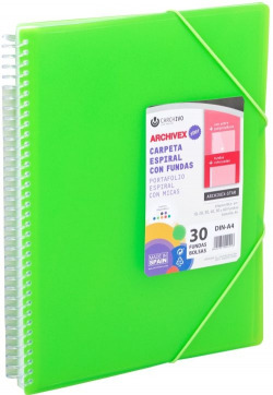 CAPA 40 MICAS A4 ESPIRAL ARCHIVEX STAR VERDE CLARO