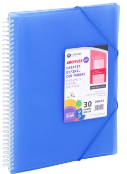 CARTAFOL 50 FUNDAS A4 ESPIRAL ARCHIVEX STAR AZUL CARCHIVO