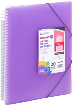 DOSSIER 60 COUVERTURES A4 SPIRALE ARCHIVEX STAR VIOLETTE CARCHIVO