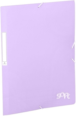 PACK / 5 FOLDERS PP RUBBER AND FLAP SALMON SOFT