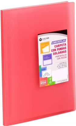 CARPETA 20 FUNDAS A4 TAPA FLEXIBLE VERMELL CARCHIPLAS