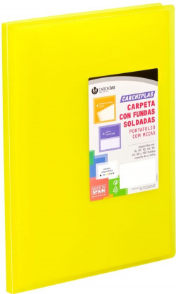 CARTAFOL 40 FUNDAS A4 TAPA FLEXIBLE AMARELO CARCHIPLAS