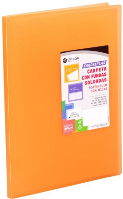 FOLDER 60 POCKETS A4 FLEXIBLE COVER CARCHIPLAS ORANGE