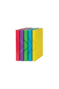 PACK OF 6 PROJECT FOLDERS FOLIO 25MM SPINE PP ASSORTED COLORS