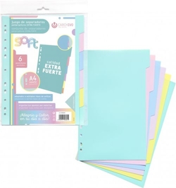 SAC SÉPARATEURS A4 SOFT EXTRA-FUERTE 6 PESTAÑAS MULTITALA
