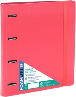 CARPEBLOCK FOAM STYLE ROUGE A4+ 4 ANNEAUX 35MM AVEC PIÈCE DE RECHANGE