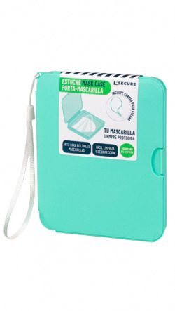 ESTUCHE PORTA MASCARILLAS COLOR MENTA