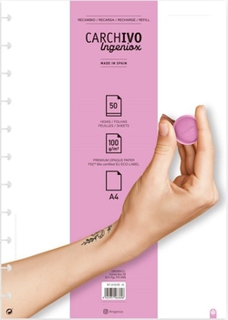 RECAMBIO CUADERNO INGENIOX A4 50 HOJAS LISO EXTRAIBLE