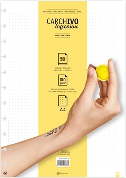 PIÈCE DE RECHANGE CAHIER INGENIOX A4 50 FEUILLES DOTS EXTRAIBLE