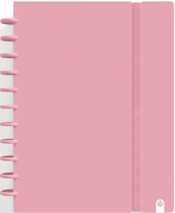 CADERNO INGENIOX A4 80H CUADRICULA COR-DE-ROSA PASTEL