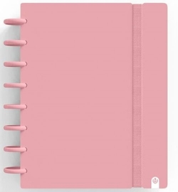 CADERNO INGENIOX A5 80H HORIZONTAL ROSA PASTEL