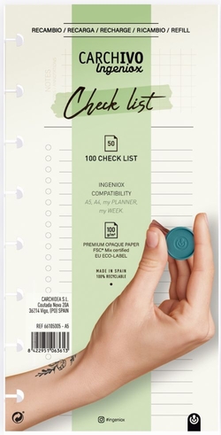RECAMBIO INGENIOX CHECK LIST 50 FOLLAS