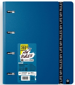 CARPEBLOCK 360 FOAM MY RULES A4+ ANNEAUX 35MM DEEP BLUE