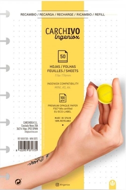 RECARGA CADERNO INGENIOX A6 50 FOLHAS DOTS EXTRAIBLE