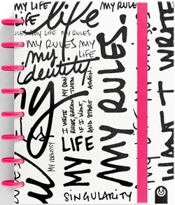CADERNO INGENIOX A5 80H RAYAS MY LIFE ROSA