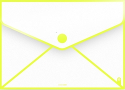 Paq/6 sobre sendy polipropileno a5 color amarillo neon