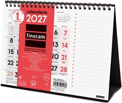 CALENDARIO SOBREMESA NUMEROS GRANDES+NOTAS 2027 210X150MM