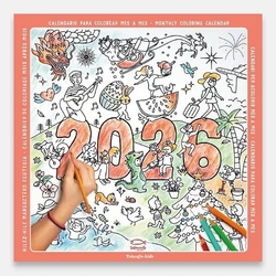 Calendario para colorear 2026