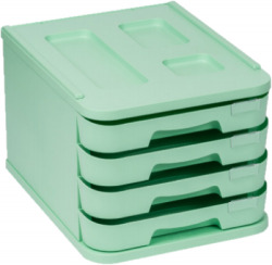 FICHERO COM 4 GAVETAS DE SOBREMESA VERDE PASTEL