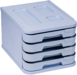FICHERO COM 4 GAVETAS DE SOBREMESA AZUL PASTEL