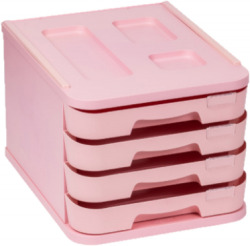 FICHERO AMB 4 CAJONES DE SOBREMESA ROSA PASTEL