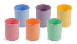 BOX OF 10 PLASTIC CUBES OPAQUE PASTEL ASSORTED COLORS