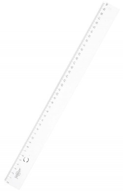 regla 40cm con bolsa plastico transparente