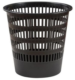 BLACK PLASTIC GRID TRASH BIN 12L