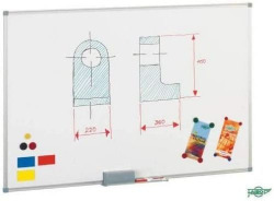 QUADRO BRANCA METALICA 60X90CM COM CAJETIN DE METAL