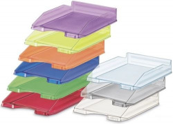 C/10 BANDEJAS PLASTICO CORES SORTIDOS 350X250X65MM