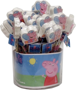 36 PENCIL CUBE WITH DECORATED ERASER PEPPA PIG