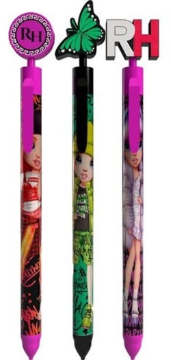 SET DE 3 BOLIGRAFOS AVEC TOPPERS DE GOMA RAINBOW HIGH