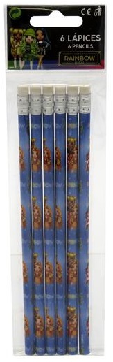 SET DE 6 LLAPIS AMB GOMA RAINBOW HIGH