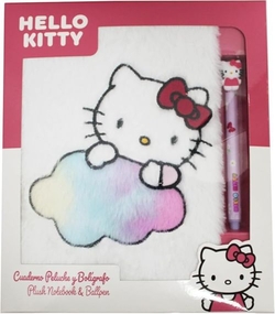 CADERNO PELUCHE COM CANETA HELLO KITTY SANRIO