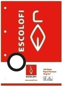 RECARGA Fº 4 ORIFICIOS 100H 70G PAUTADO MONTESSORI 5 C/MARGEM