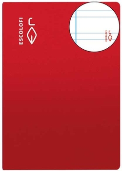 PACK OF 10 A4 NOTEBOOKS, 50 SHEETS, 70G. RULED 3.5 CM, RED ESCOLOFI