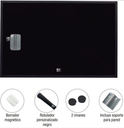 PIZARRA MAGNETICA A3 NEGRA CON BOLI + BORRADOR + 2 IMANES