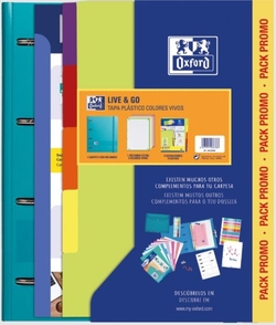 C/10 pack carpebloc polyfoam a4+ 4 anillas 35mm recambio 5 colores vivos