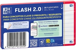 FLASHCARDS PACK 2.0 OXFORD A7 30F 1 LINE RED