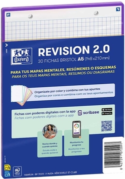BLOCO FLASHCARDS 2.0 OXFORD A5 2T 30F CUAD.5X5 ROXA