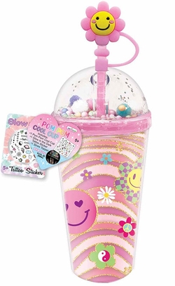 FUN MUG WITH GROOVY FLOWER POM-POMS