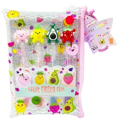 SET DE 4 BOLIGRAFOS DE GEL FRUIT FIESTA FUN