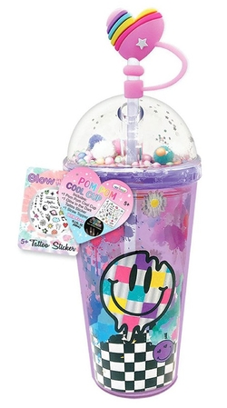 TAZA DIVERTIDA POM POM COOL VIBES