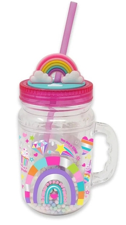 VASO CON ASA E PAJITA RAINBOW