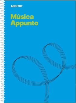 CADERNO ESPIRAL A4 MUSICA APPUNTO 12 PENTAGRAMAS+PAG.CUADR