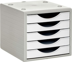 MODULO 5 GAVETAS COR CINZENTO BRANCO 32,3X23,4X3,8CM